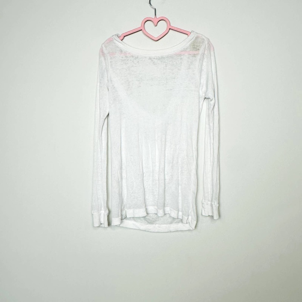 Chaser NWT Vintage Ribbed Long Sleeve Drape Back Pullover Tops White Size Medium
